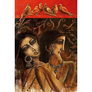 Shaista Momin, Untitled, 24 x 36 Inch, Acrylic on Canvas, Figurative Painting, AC-SHM-003
